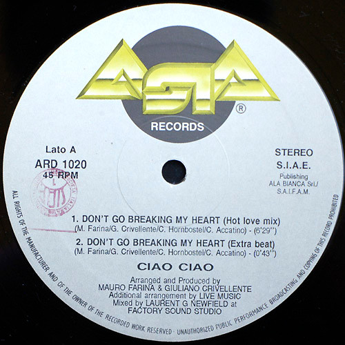 descargar álbum Ciao Ciao - Dont Go Breaking My Heart
