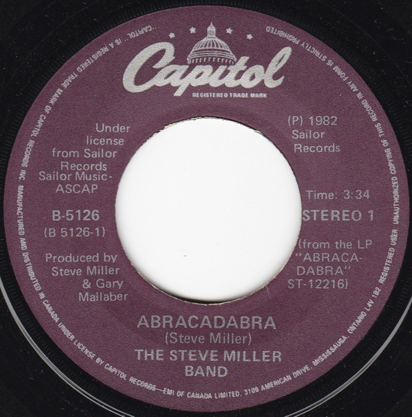 Steve Miller Band – Abracadabra (1982, Vinyl) - Discogs