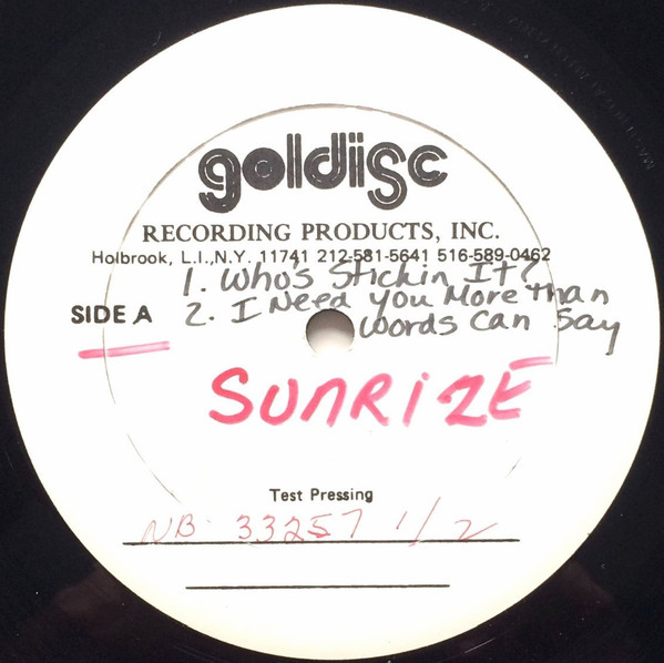 Sunrize – Sunrize (1982, Vinyl) - Discogs