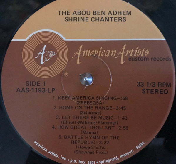 télécharger l'album The Abou Ben Adhem Shrine Chanters - I Am Proud To Be A Shriner