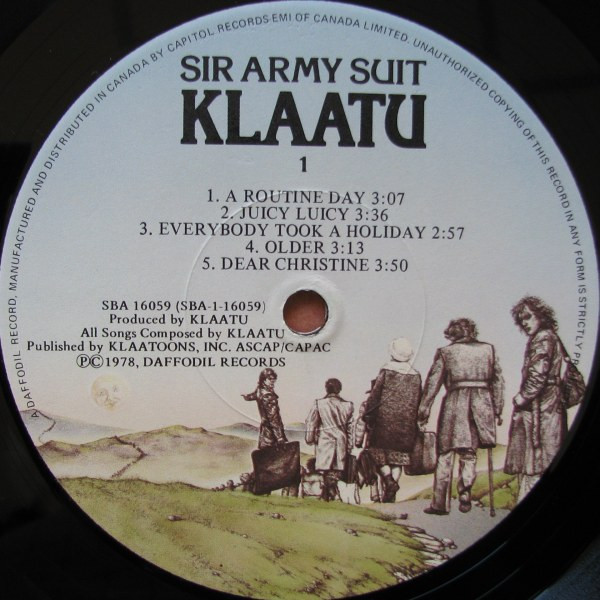 Klaatu - Sir Army Suit | Daffodil Records (SBA 16059) - 3