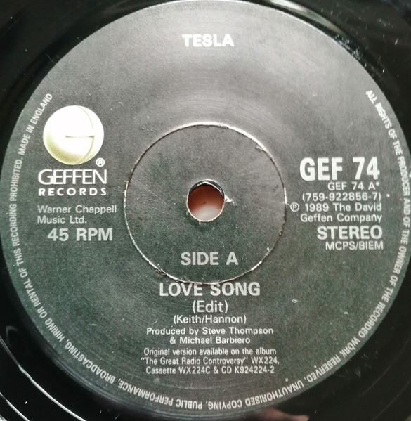 Tesla – Love Song (1990, Vinyl) - Discogs