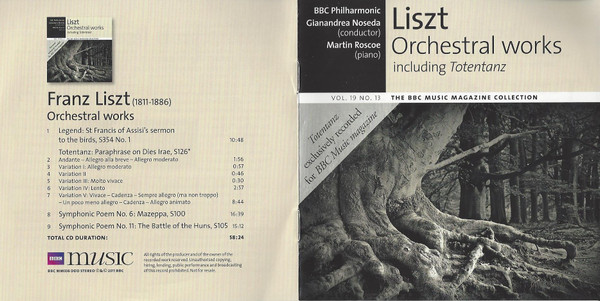 descargar álbum Liszt BBC Philharmonic, Gianandrea Noseda, Martin Roscoe - Orchestral Works Including Totentanz