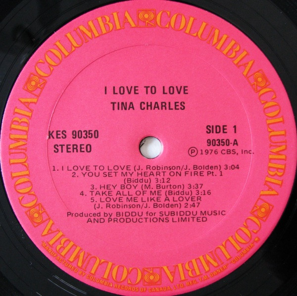 Tina Charles - I Love To Love | Columbia (KES 90350) - 3