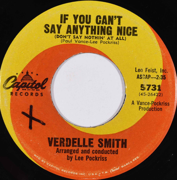 Album herunterladen Verdelle Smith - I Dont Need Anything If You Cant Say Anything Nice