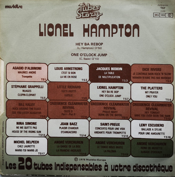descargar álbum Lionel Hampton - Hey Ba Re Bop One OClock Jump