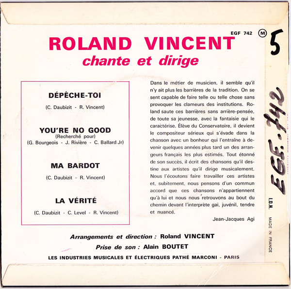 last ned album Roland Vincent - Chante Et Dirige