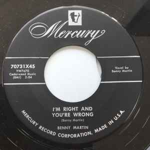 Benny Martin - I'm Right And You're Wrong / Yes, It's True album cover