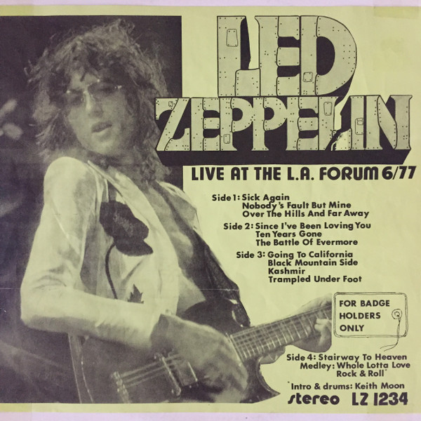 Led Zeppelin – Live At The L.A. Forum 6/77 (Vinyl) - Discogs