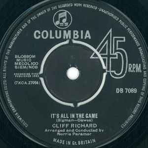 Cliff Richard It s All In The Game 1963 Vinyl Discogs