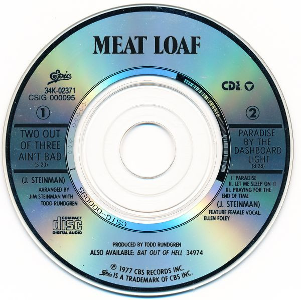 Album herunterladen Meat Loaf - Two Out Of Three Aint Bad Paradise By The Dashboard Light