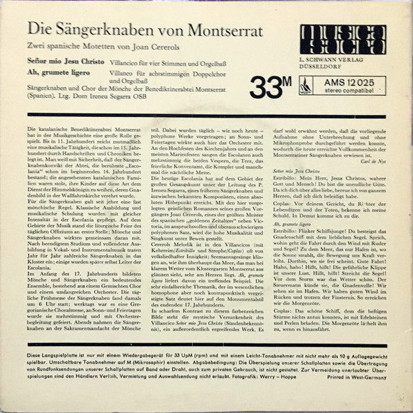 télécharger l'album Joan Cererols Die Sängerknaben von Montserrat, Ireneu Segarra OSB - Die Sängerknaben von Montserrat