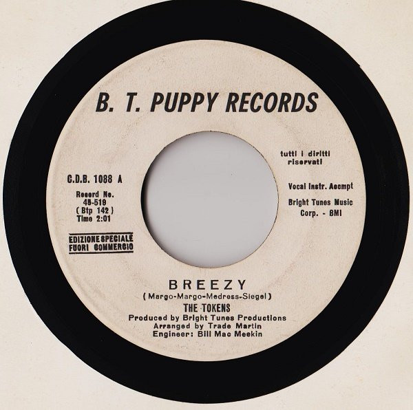 The Tokens – Breezy (1966, Vinyl) - Discogs