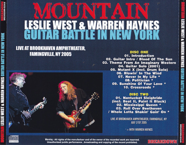 Album herunterladen Mountain, Leslie West & Warren Haynes - Guitar Battle In New York