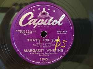 Margaret Whiting - If I Can Love You In The Morning / That's For Sure album cover