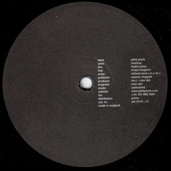 Mantrac – Hydro-Panic (1999, Vinyl) - Discogs