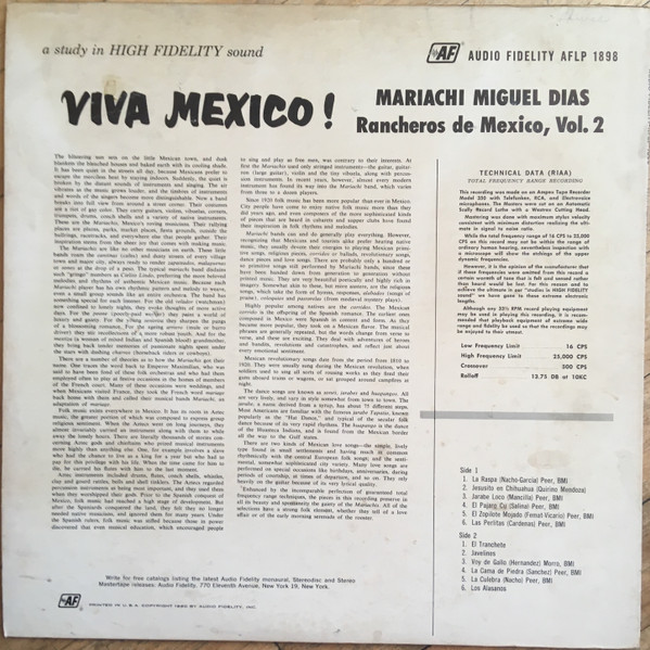 last ned album Miguel Dias And His Mariachis - Viva Mexico Rancheros De Mexico Vol2