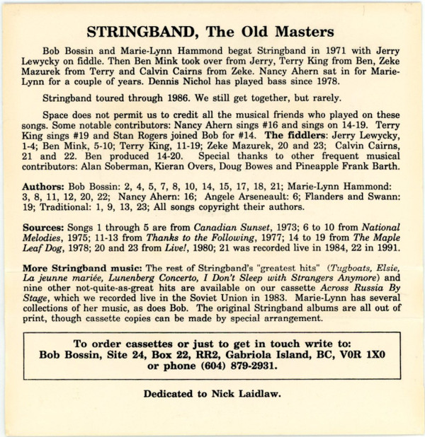 last ned album Stringband - The Old Masters