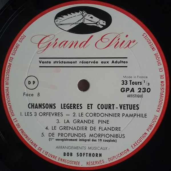 ladda ner album Bob Softhorn - Chansons Légères Et Court Vêtues