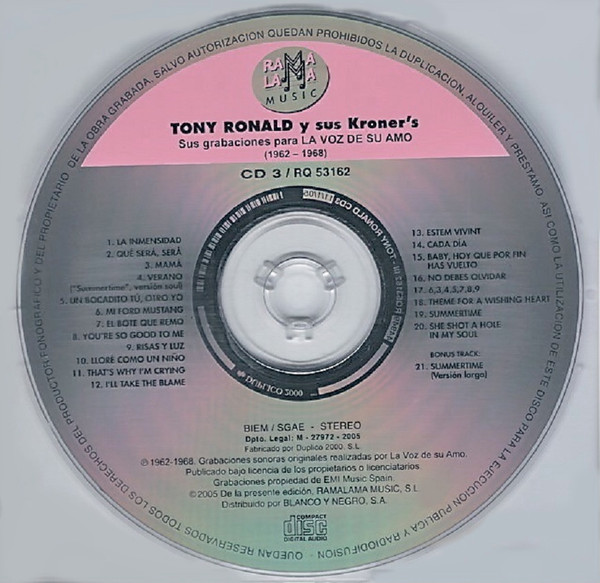 descargar álbum Tony Ronald - Vol1 Sus Grabaciones En La Voz De Su Amo 1962 1968