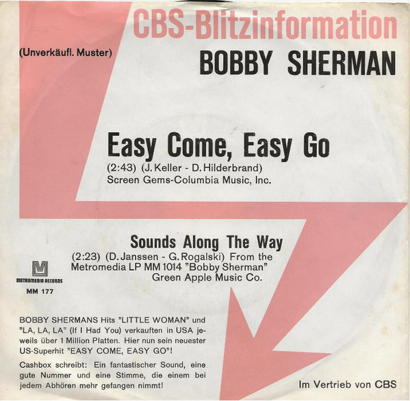 ladda ner album Bobby Sherman - Easy Come Easy Go