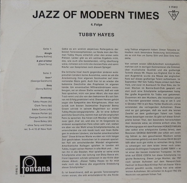 Album herunterladen Tubby Hayes - Jazz Of Modern Times 4 Folge