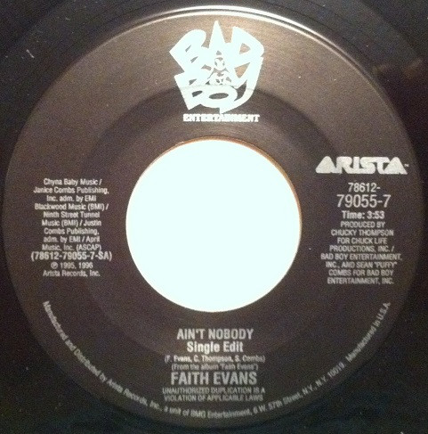 Faith Evans - Ain't Nobody / Kissing You | Releases | Discogs