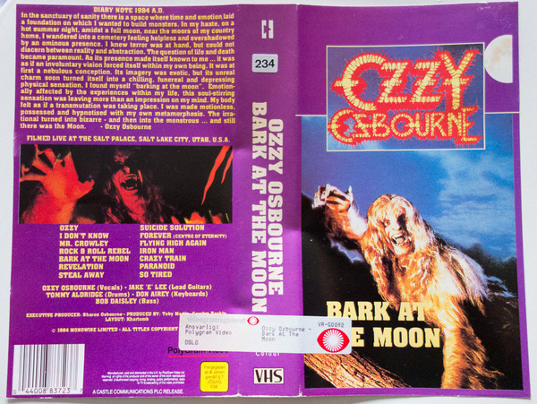 Ozzy Osbourne – Bark At The Moon (B&W Polygram logo, VHS) - Discogs
