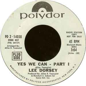 Lee Dorsey - Yes We Can / O Me - O, My - O album cover