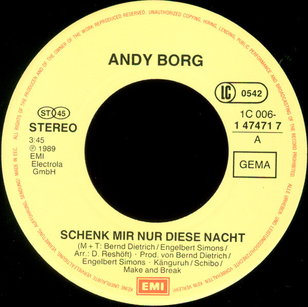 Album herunterladen Andy Borg - Schenk Mir Nur Diese Nacht