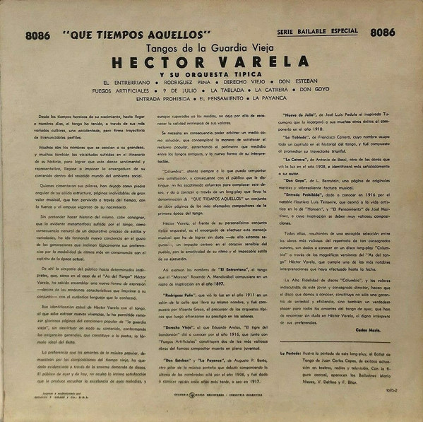 baixar álbum Héctor Varela (El As Del Tango) Y Su Orquesta Típica - Que Tiempos Aquellos Tangos De La Guardia Vieja