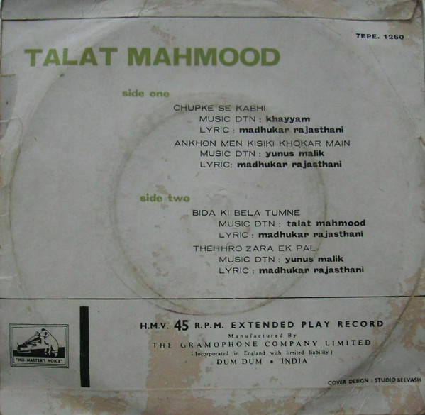 ladda ner album Talat Mahmood - Hindustani Modern