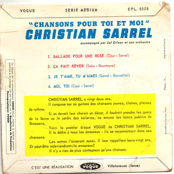 télécharger l'album Christian Sarrel - Chansons Pour Toi Et Moi