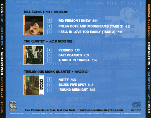 ladda ner album Various - Original Jazz Classics Remasters Sampler Summer 2012