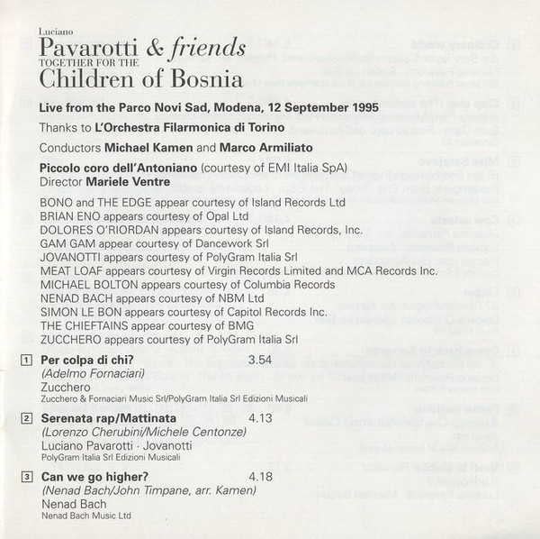 Pavarotti & Friends - For The Children Of Bosnia | Decca (452 100-2) - 5