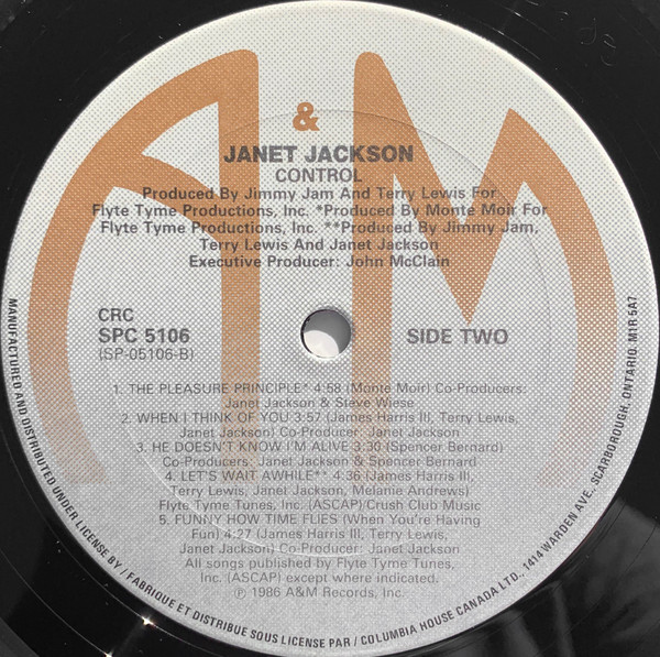 Janet Jackson - Control | A&M Records (SPC-5106) - 4