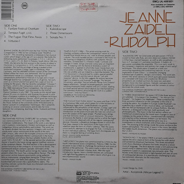 Jeanne Zaidel-Rudolph - Jeanne Zaidel-Rudolph | His Master's Voice (EMCJ (A) 4061831) - 2