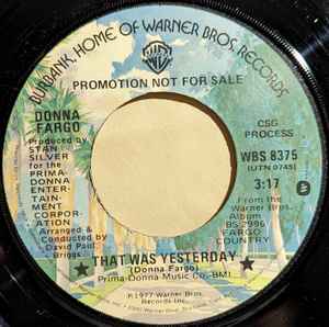 Donna Fargo - That Was Yesterday   album cover