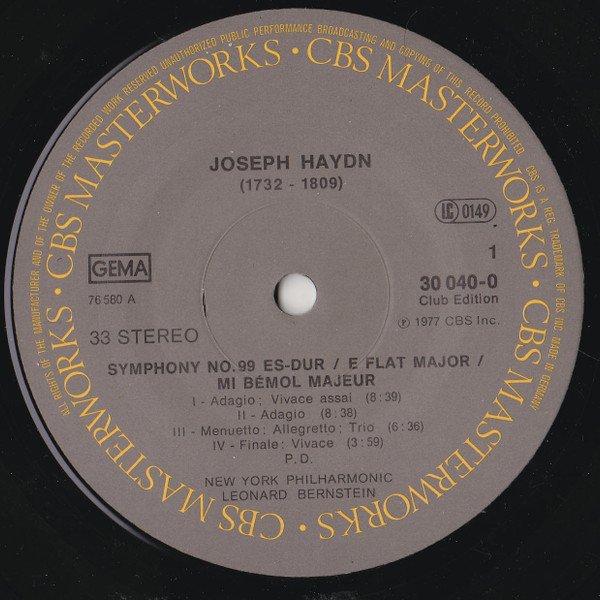 descargar álbum Haydn New York Philharmonic, Leonard Bernstein - Symphony N99 N101