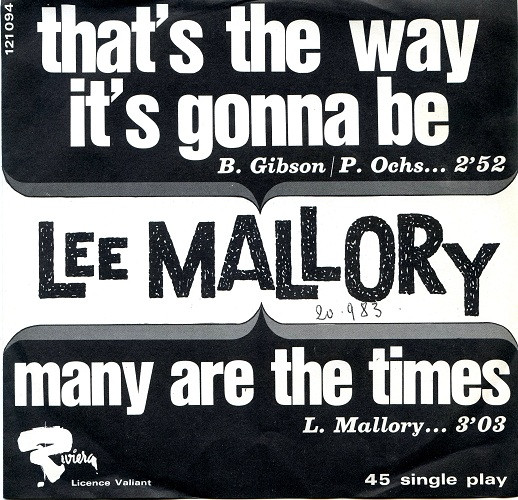 Lee Mallory – That's The Way It's Gonna Be (1966, Vinyl) - Discogs