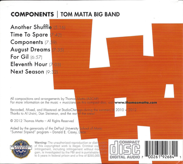 last ned album Tom Matta Big Band - Components