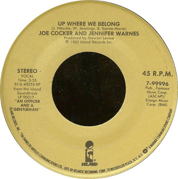 Joe Cocker And Jennifer Warnes – Up Where We Belong (1986, Specialty ...