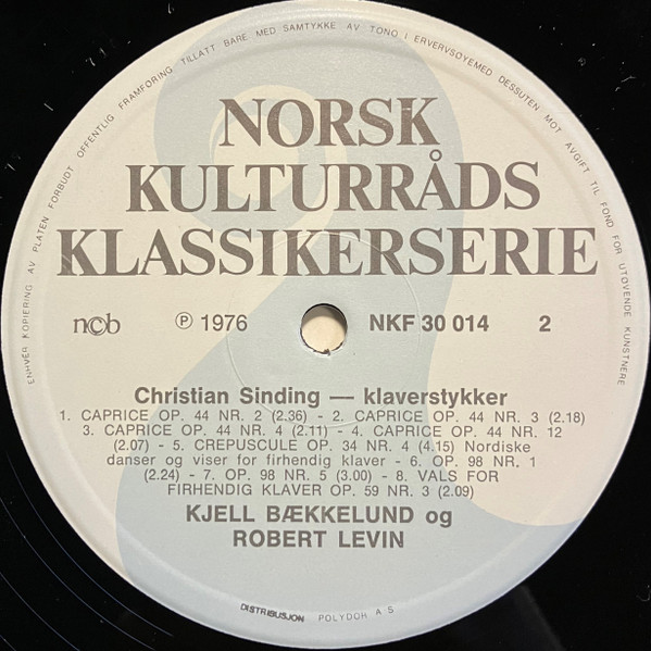Album herunterladen Christian Sinding, Kjell Bækkelund, Robert Levin - Klaverstykker
