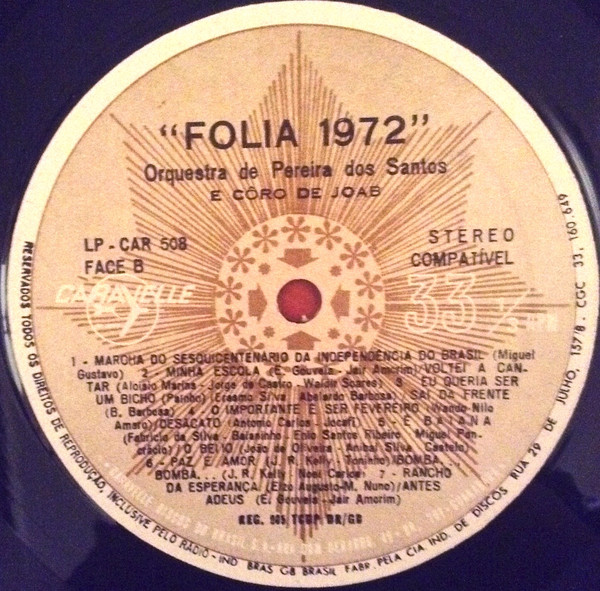 Album herunterladen Orquestra De Pereira Dos Santos Ê Coro De Joab - Folia 1972