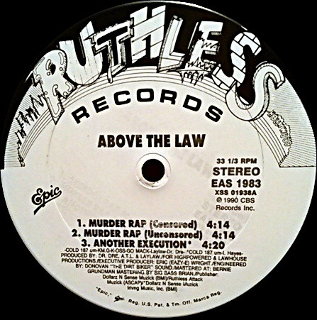 Above The Law – Murder Rap (1990, Vinyl) - Discogs