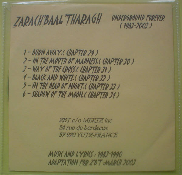 ladda ner album Zarach' Baal' Tharagh' - Underground Forever 1983 2003 Demo 6