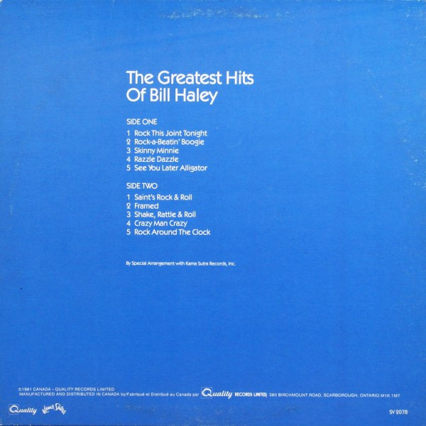 Bill Haley - Greatest Hits | Quality (SV 2078) - 2