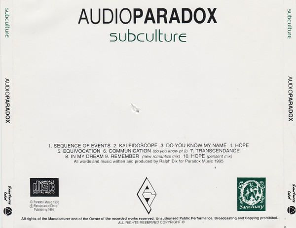 descargar álbum Audioparadox - Subculture