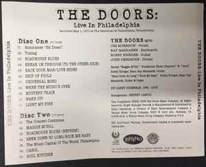 The Doors – Live In Philadelphia '70 (2005, CDr) - Discogs