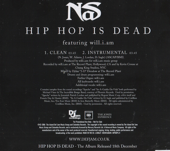 last ned album Nas Featuring william - Hip Hop Is Dead